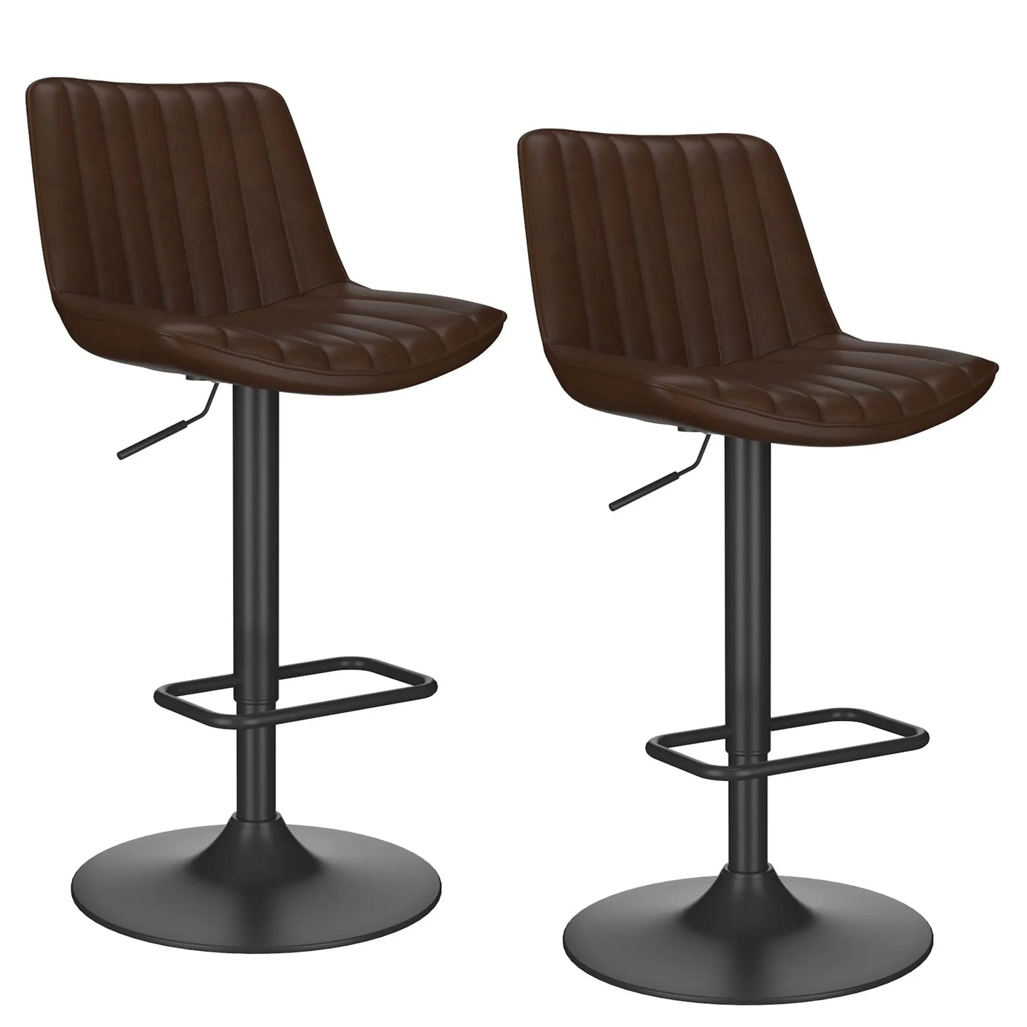 Kosi Faux Leather Bar Stools Set of 2 – Swivel, Tufted, Modern Style