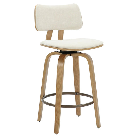 Zuni 26" Swivel Counter Stools With Beige Fabric – Set of 2