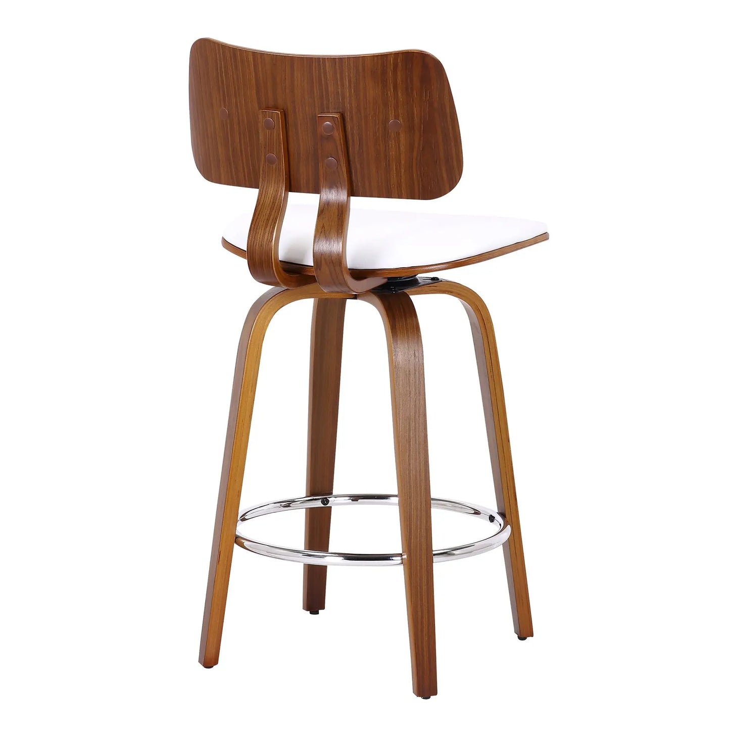 Zuni 26" Swivel Faux Leather Counter Stools with Walnut Legs