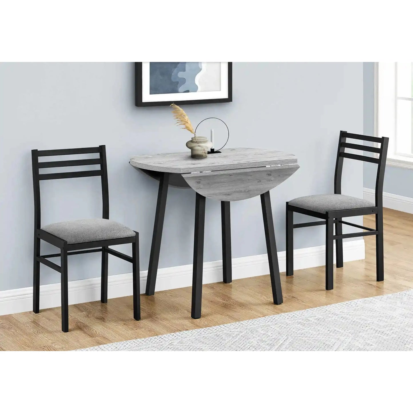 3-Piece Drop Leaf Dining Set For 2 People – Dining Room Set With Leaf