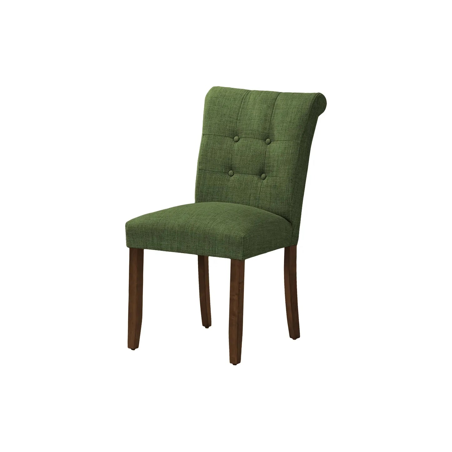 38" Linen-Look Fabric Green Upholstered Dining Chairs – (2pcs)