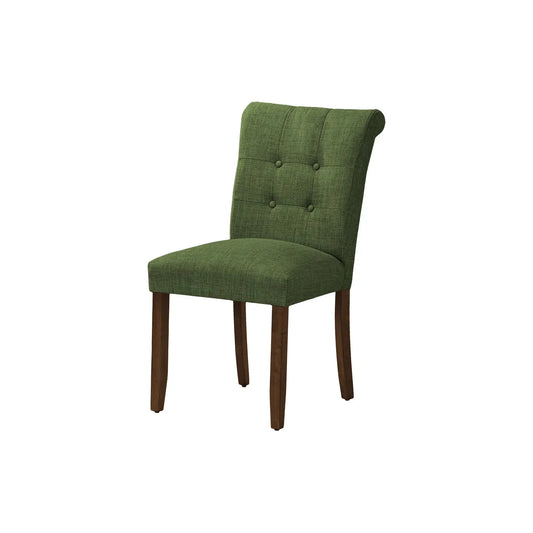 38" Linen-Look Fabric Green Upholstered Dining Chairs – (2pcs)