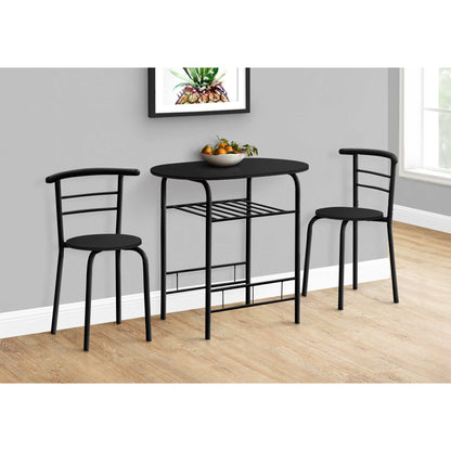 3 Piece Dining Set Canada - Black Oval Table Top - Black Metal Chair
