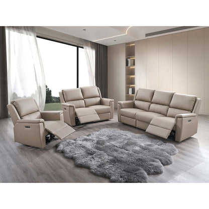 Stone color recliner sofa set for modern living room 