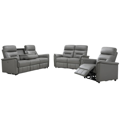 Gray reclining sofa set 
