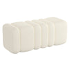 Rigel Large Bouclé Bench – Modern Ivory Ottoman with Plush Upholstery