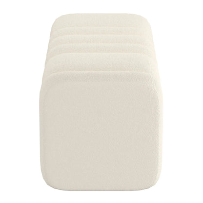 Rigel Large Bouclé Bench – Modern Ivory Ottoman with Plush Upholstery