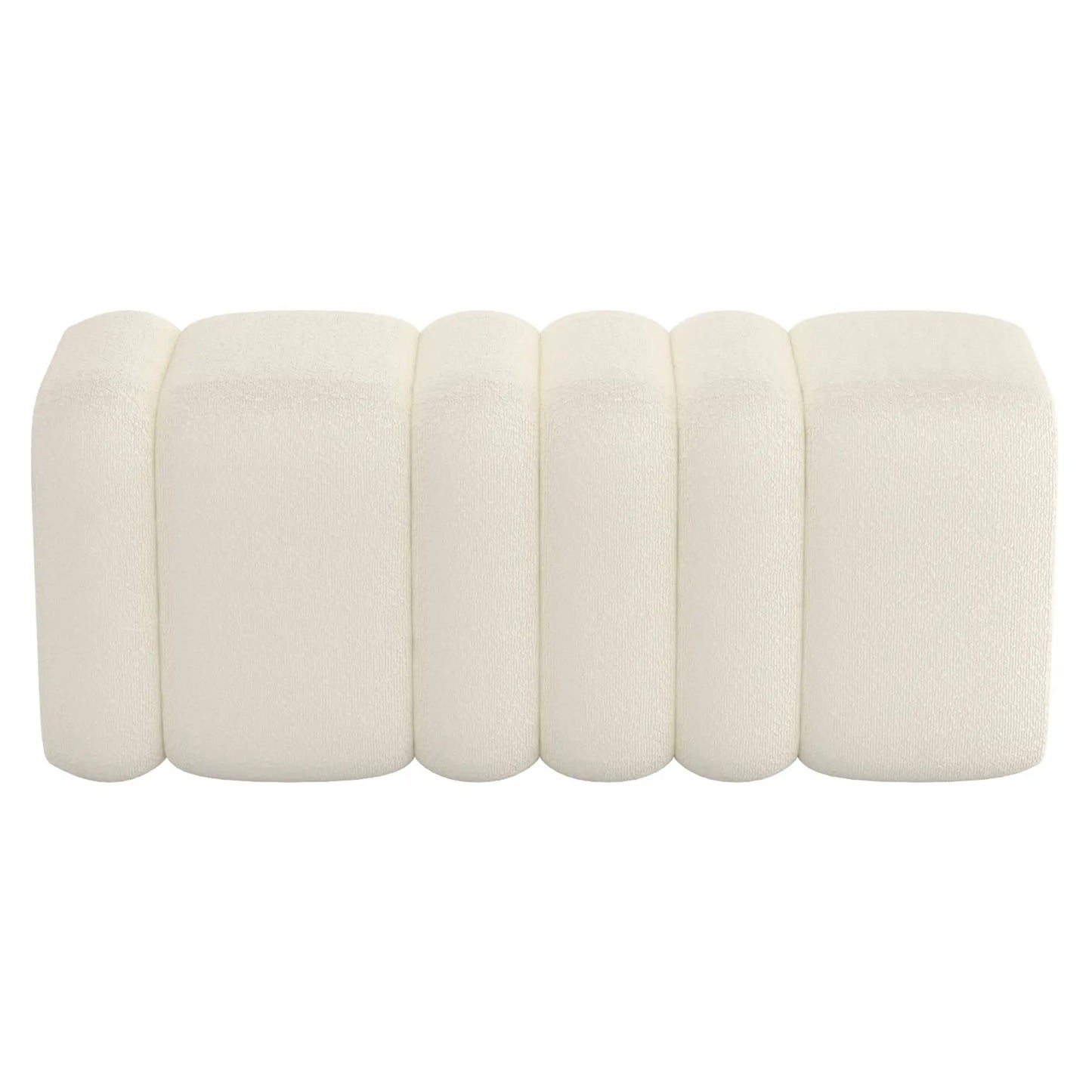 Rigel Large Bouclé Bench – Modern Ivory Ottoman with Plush Upholstery