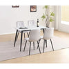 Dining table set with light grey velvet chairs