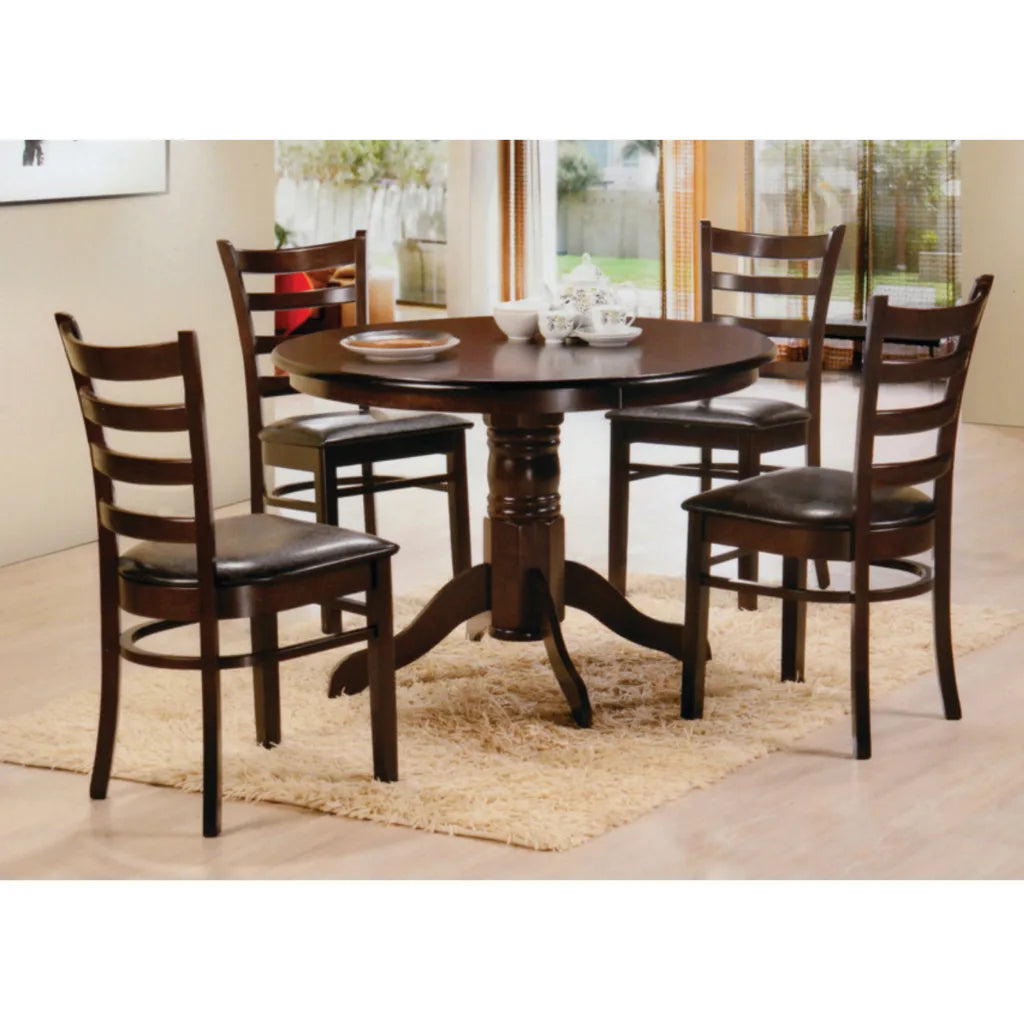 Wooden round Dining set with round table and four chairs