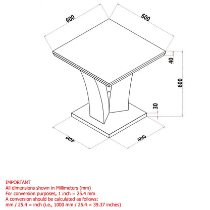 Napoli Faux Marble Side Table in Light Grey with Geometric Design