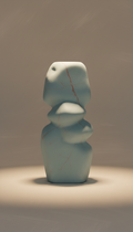 Lampe de table sculpturale bleu ardoise pâle