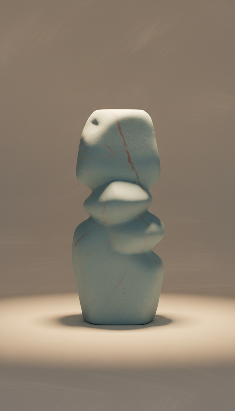 Lampe de table sculpturale bleu ardoise pâle