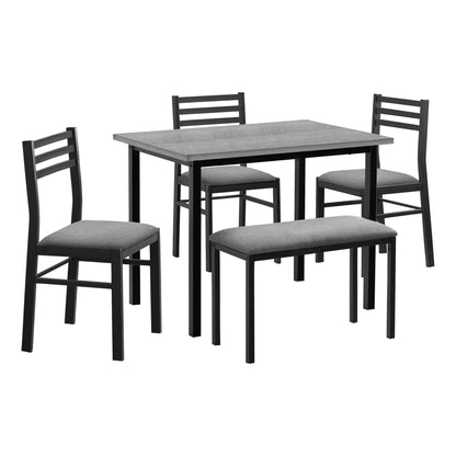 5 piece dining room table sets, Grey Laminate Table, 3 Chairs & Bench