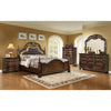 Kelly Anne 8-Piece Bedroom Set with Tufted Leather Headboard and Sleek Victorian Finish