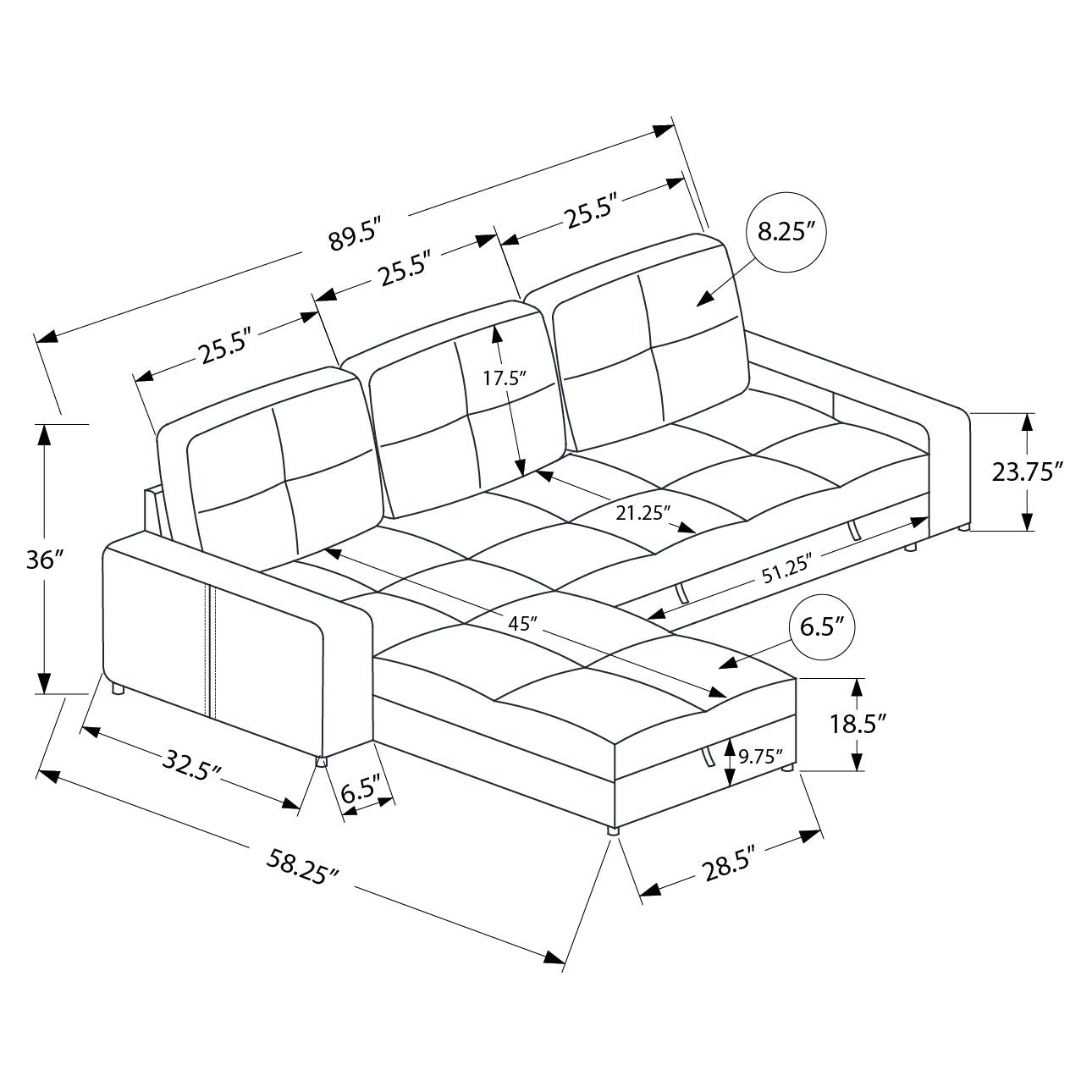 SOFA LIT - RANGEMENT G/D TISSU ROUILLE
