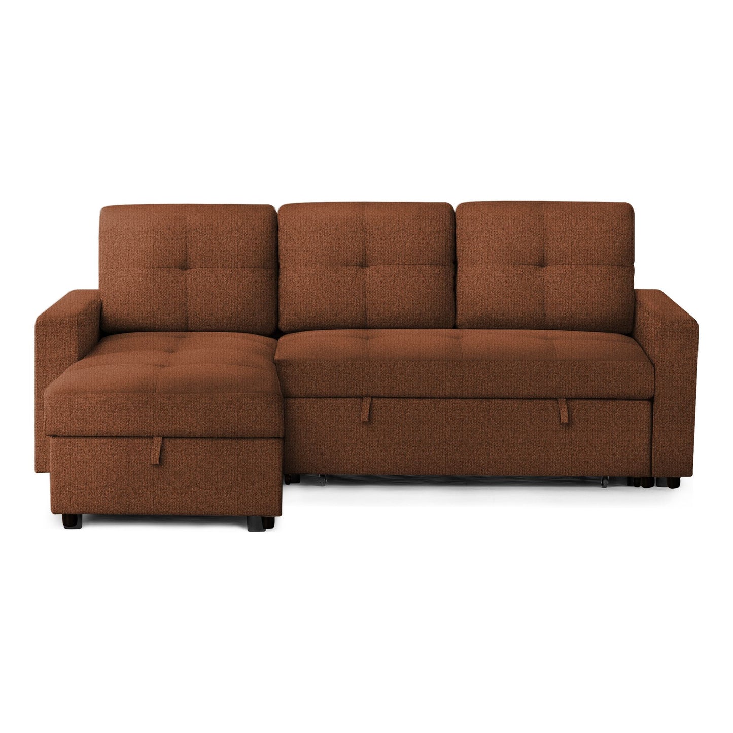 SOFA LIT - RANGEMENT G/D TISSU ROUILLE