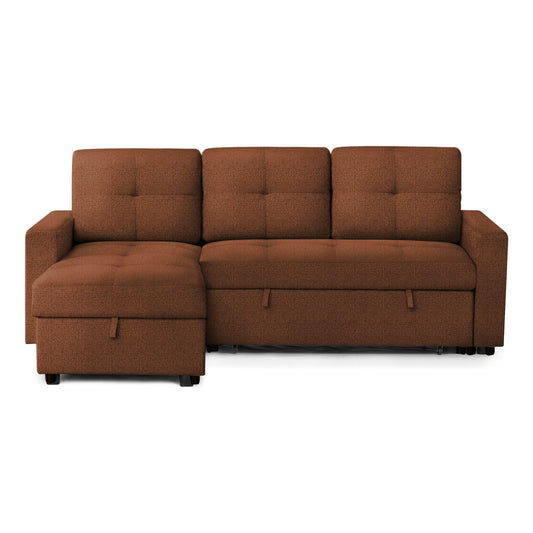 SOFA LIT - RANGEMENT G/D TISSU ROUILLE