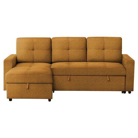 SOFA LIT - RANGEMENT G/D TISSU ORANGE #LUMOS-68