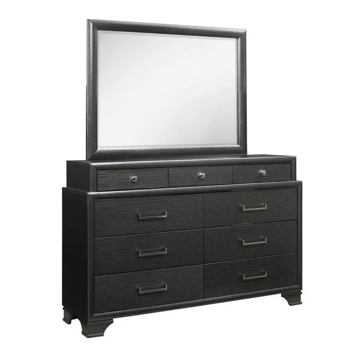 Jordyn 9 drawer grey dresser with mirror