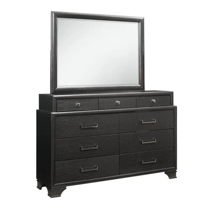 Jordyn 9 drawer grey dresser with mirror