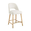 Abigail Ivory Linen Counter Chair with Gold Accents