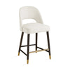 Abigail Ivory Linen Counter Chair with Gold Accents