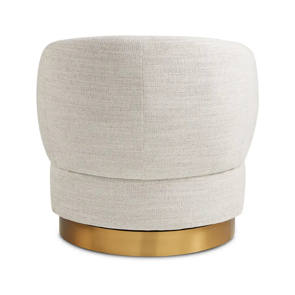 Backrest Of Linen Fabric Accent Chair With Gold Base & Custom Options