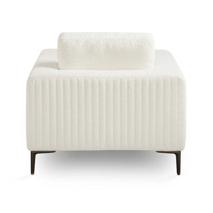 Backrest of Franco White Boucle Accent Chair For Living Room