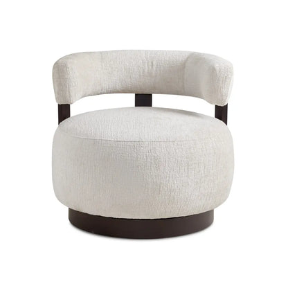 Front View Of Taupe Accent Chair in Linen 