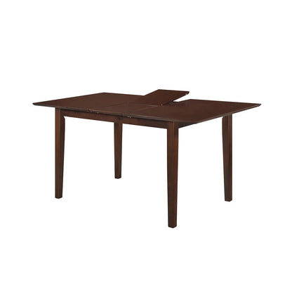 Wooden dining table with an extended leaf 