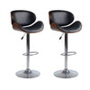 Set Of Two black leather bar stools