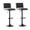 Set Of Two black bar stools with black seats 
