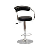 Black bar stool with chrome base 