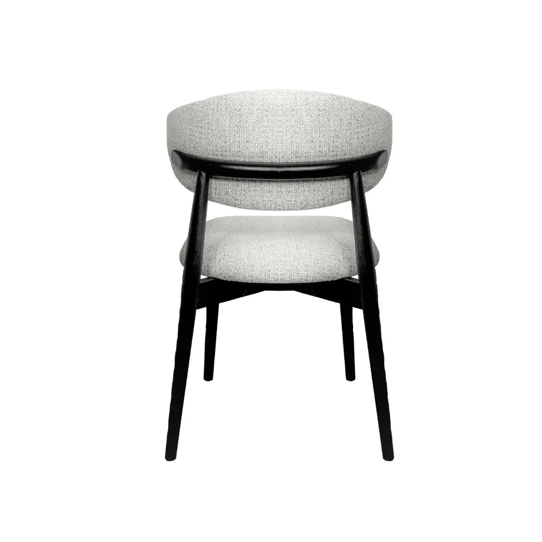 Albina Modern Grey Upholstered Dining Chair With Solid Wood Legs
