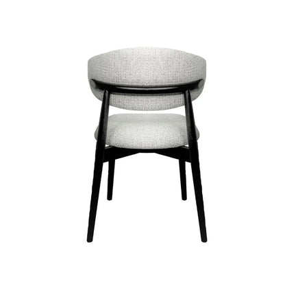 Albina Modern Grey Upholstered Dining Chair With Solid Wood Legs
