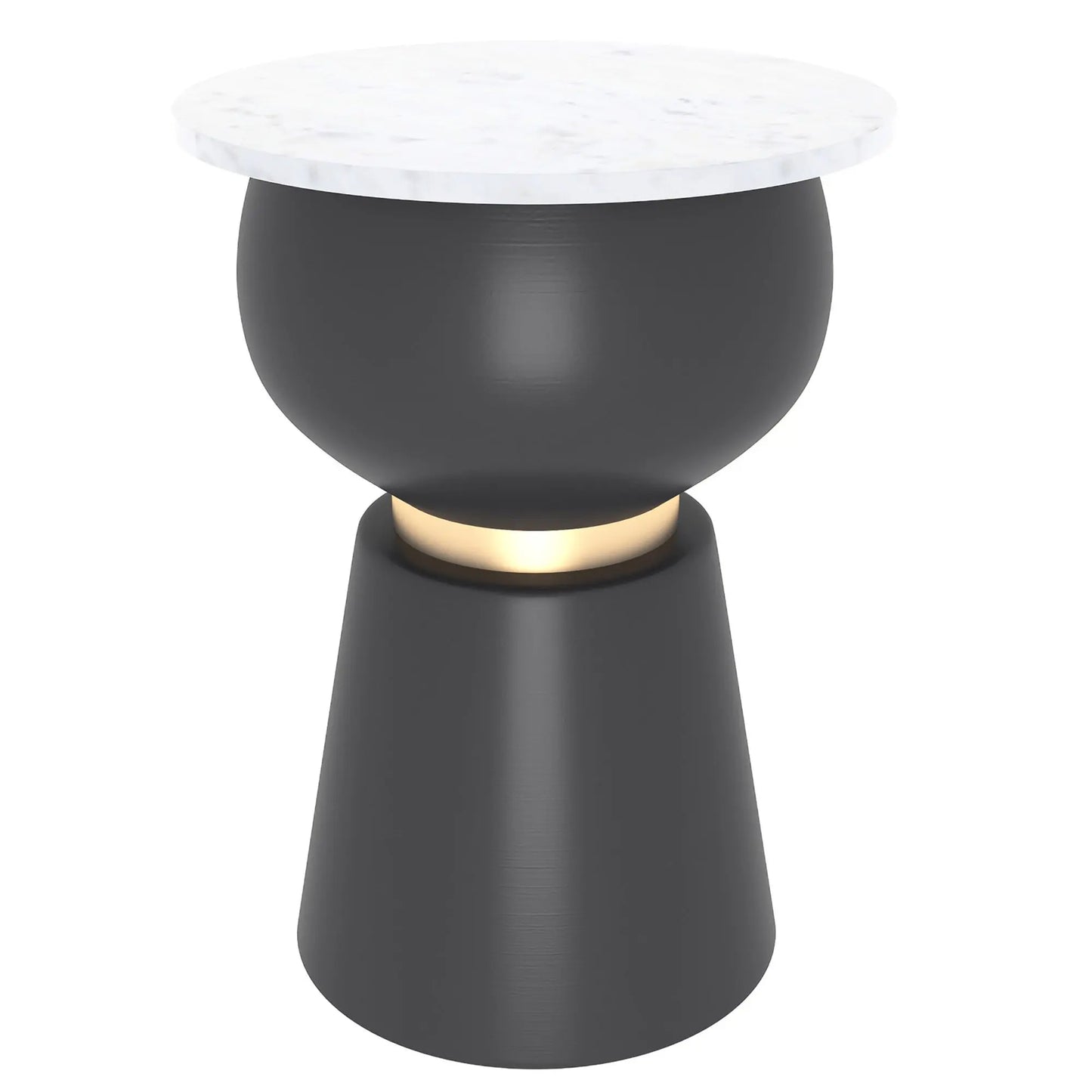 Alora Marble Accent Table in Black, White & Gold