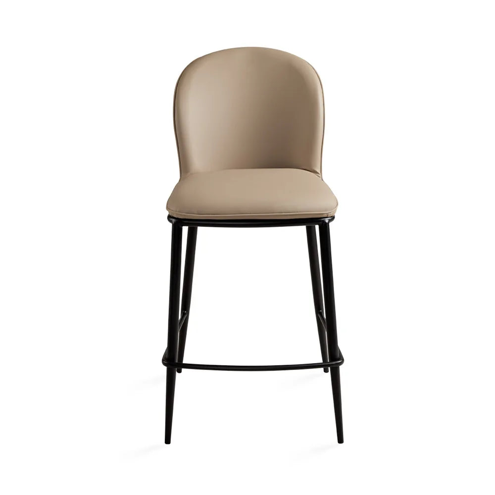 Angie Taupe Leather Counter Stool – Stylish Faux Leather