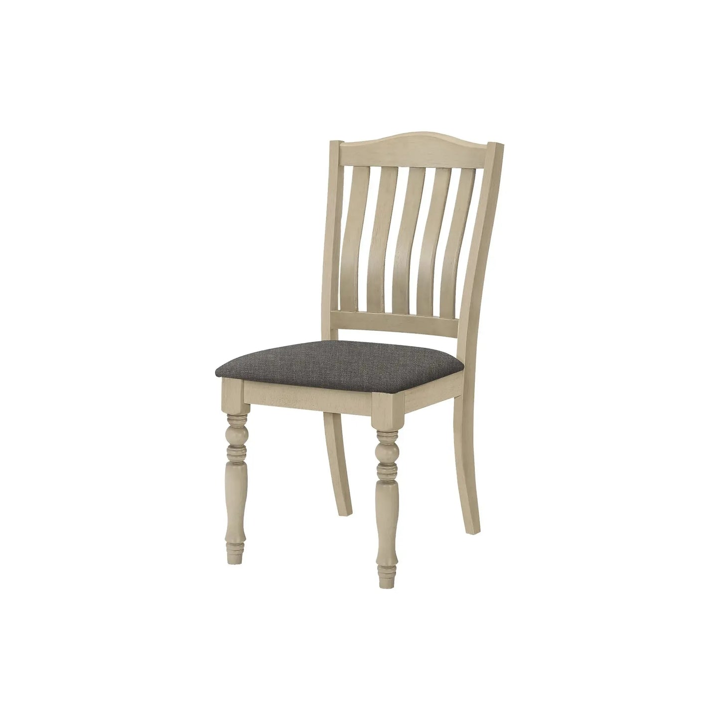 Antique Grey Fabric Dining Chairs – Upholstered Side Chairs (2pcs)