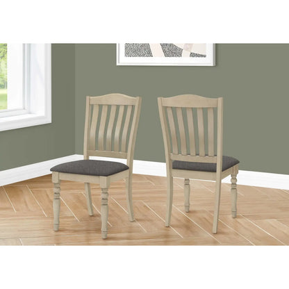 Antique Grey Fabric Dining Chairs – Upholstered Side Chairs (2pcs)