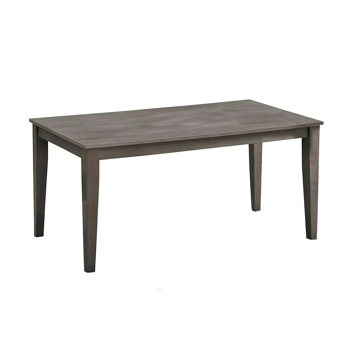 Wooden dining table with a dark finish 