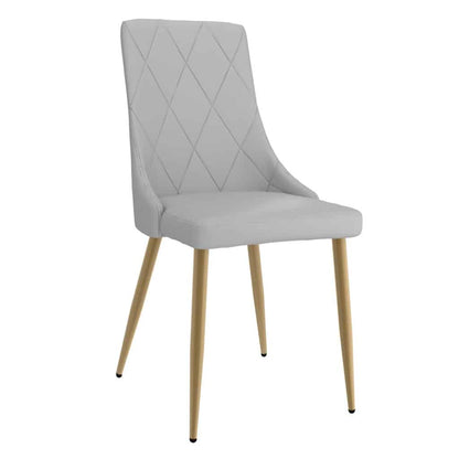 Antoine Modern Side Chair in Faux Leather with Metal Legs - Set of 2