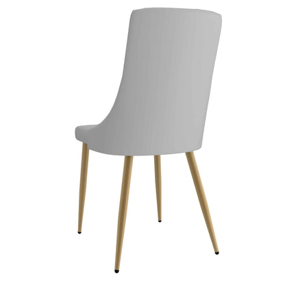 Antoine Modern Side Chair in Faux Leather with Metal Legs - Set of 2