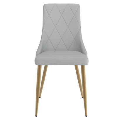 Antoine Modern Side Chair in Faux Leather with Metal Legs - Set of 2
