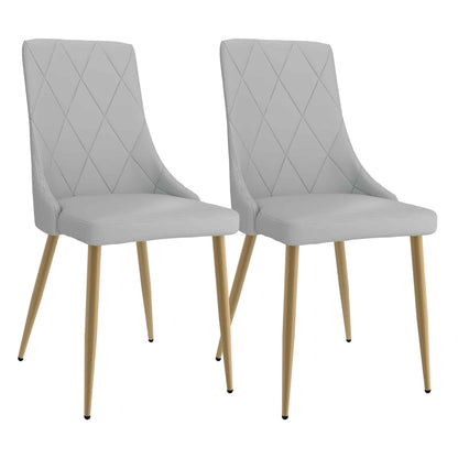 Antoine Modern Side Chair in Faux Leather with Metal Legs - Set of 2
