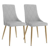 Antoine Modern Side Chair in Faux Leather with Metal Legs - Set of 2