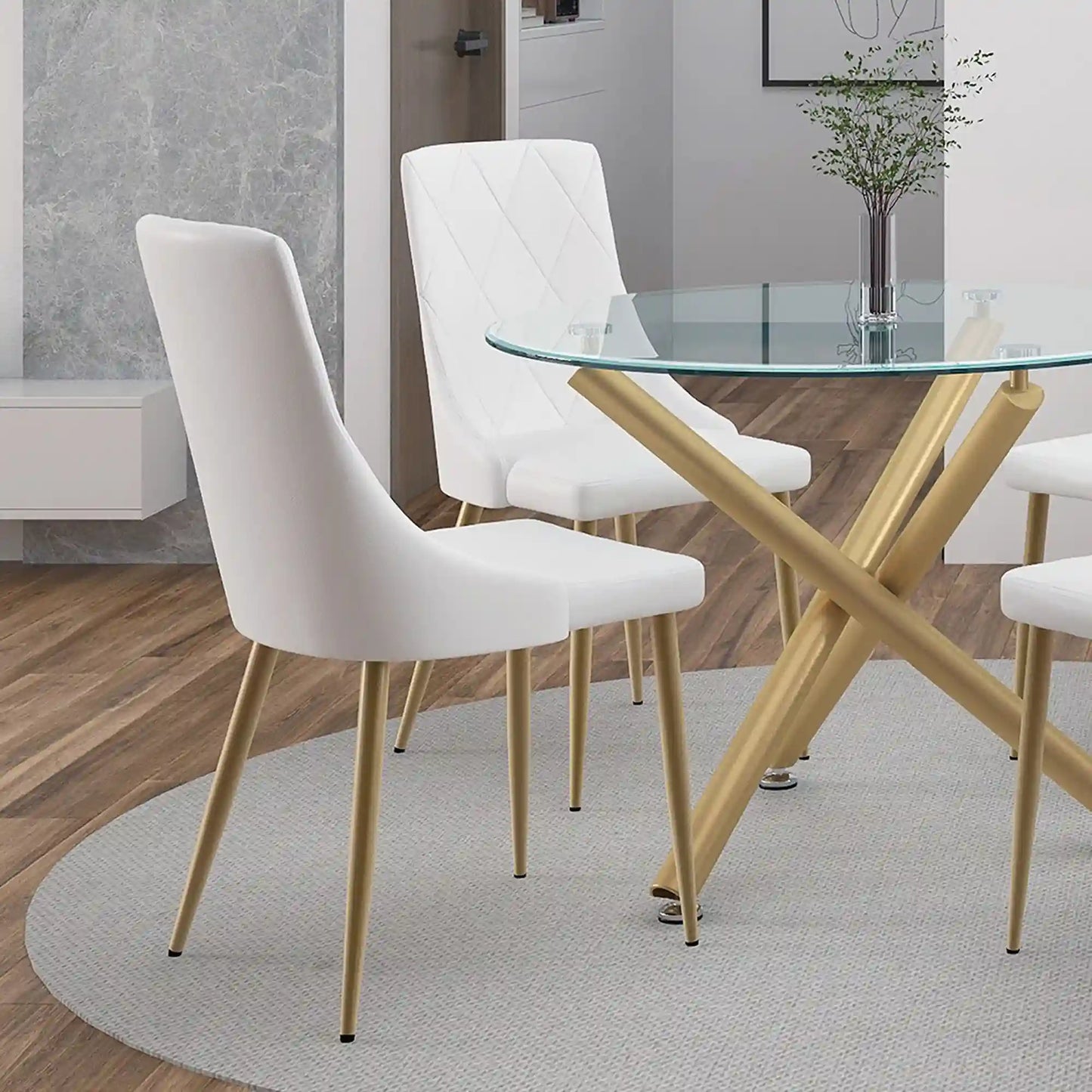 Antoine Modern Faux Leather Dining Chairs Set of 2
