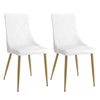 Antoine Modern Side Chair in Faux Leather with Metal Legs - Set of 2