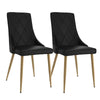 Antoine Modern Side Chair in Faux Leather with Metal Legs - Set of 2