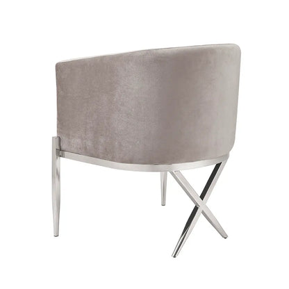 Backrest of Anton Grey Velvet Accent Chair 